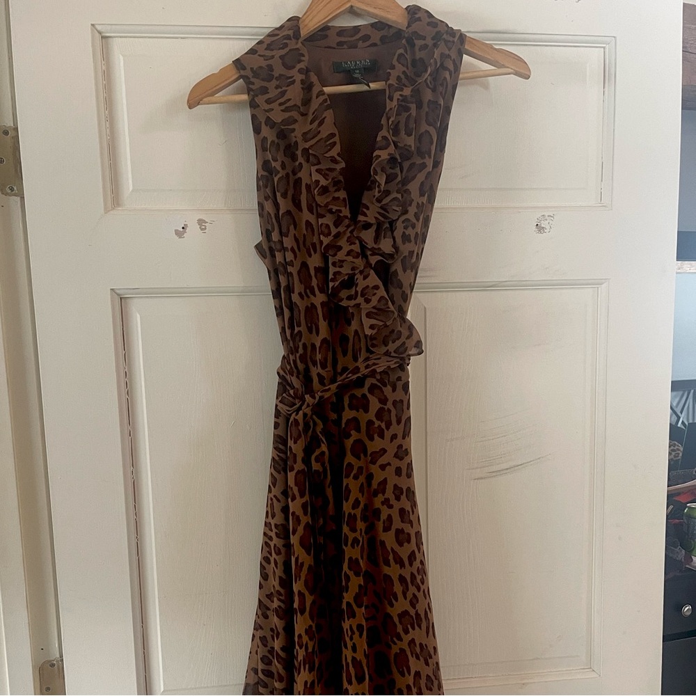 Lauren wrap leopard dress